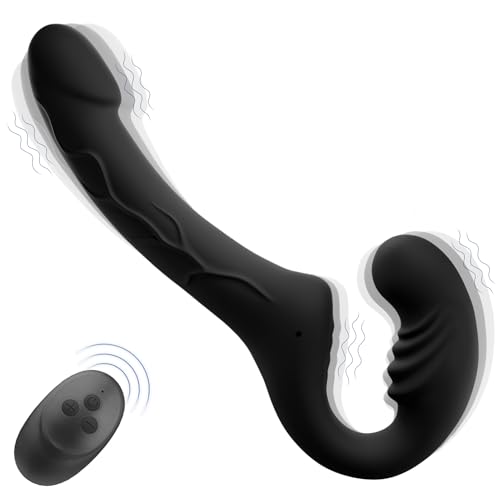 GAIWU Strapless Strap On Double Sided Dildo for Women 10 Strong Vibrating Anal Clitoral G Spot Vibrator with 6 Inch & 4 Inch Realistic Dildo Wearable Pegging & Lesbian Sex Toys with Remote Control