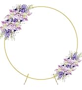 Asee'm 6.6ft Round Backdrop Stand Metal Circle Balloon Arch Frame for Wedding Birthday Party Baby...