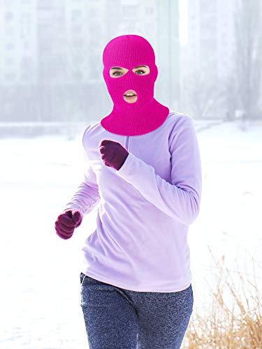 Image of SATINIOR 3 Holes Ski Mask Full Face Cover Outdoor Balaclava Winter Knitted Neck Gaiter for Halloween Sports Cycling