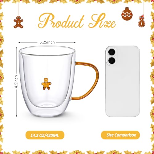 Set 2 Mugs de Vidrio SiliFine 14 oz Diseño Navidad miniatura 3