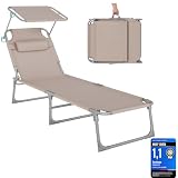SONGMICS Tumbona Reclinable, 193 x 53 x 29 cm, Carga de 150 kg