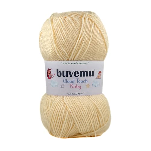 Image of Cloud Touch Baby - DK Weight Soft Anti-Pilling Yarn for Baby Clothes, Blankets & Amigurumi Crochet & Knitting, 90% Acrylic 10% Viscose derived from Bamboo, 3.53 Oz / 262 Yards (Cream, 1 Pack)