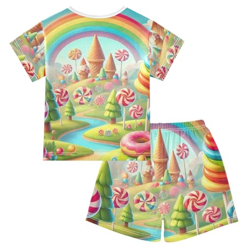 CHIFIGNO Dolphin Ocean Blue Summer Pj Set, Short Sleeve Soft Pjs with Pocket, Ages 52