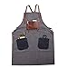 ZED- Werkzeugschürze für Schreiner, robuste Arbeitsschürze, wasserdichte gewachste Canvas-Schürze geeignet für Küche, Garten, Keramik, Handwerk, Werkstatt, Garage Schürze