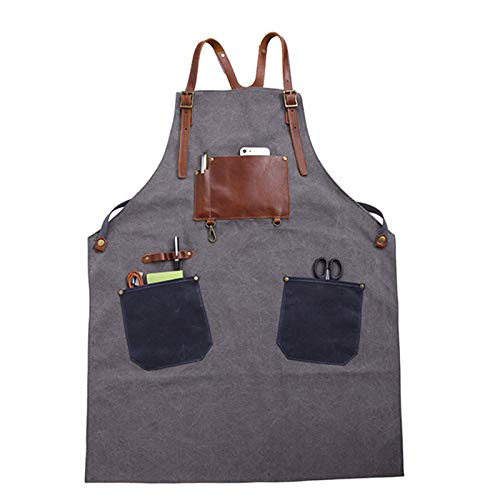 XIANGHUI Delantal De Trabajo Unisex De Lona Encerada，Resistente para Productos Duraderos...