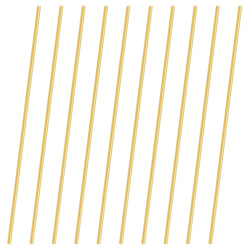 LAVMHAB Messingstab 1,5mm x 200mm, Massive Runde Messingstangen für DIY Handwerk (10 Stück)