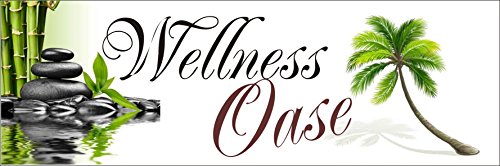 Creativ Deluxe Wellness-Oase/Metallschild/Blechschild/Dekoschild/Wandschild/wetterfest/Innenbereich/Außenbereich/Motivation/Vintage