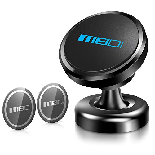MEIDI Magnetic Phone Car Mount, Universal 360°Rotation Dashboard Cell Phone Mount (Black)