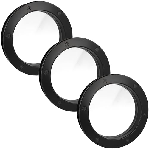 MLS Hublot B4000, Set de 3 Pièces, en Aluminium, Verre de Sécurité Feuilleté, Convient aux Portes de 40 mm D'épaisseur, Vis de Fixation Visibles des Deux Côtés,...