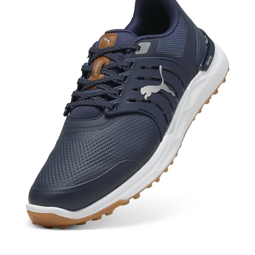 PUMA Men's Ignite Elevate 2 Golf Shoes, DEEP Navy Silver-Gum, 8.52