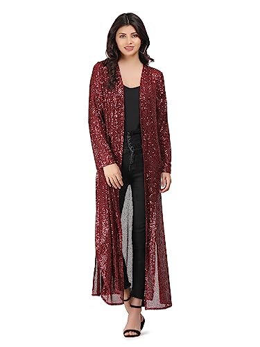 Image of Women's Long Power Net Sequinned Shrug