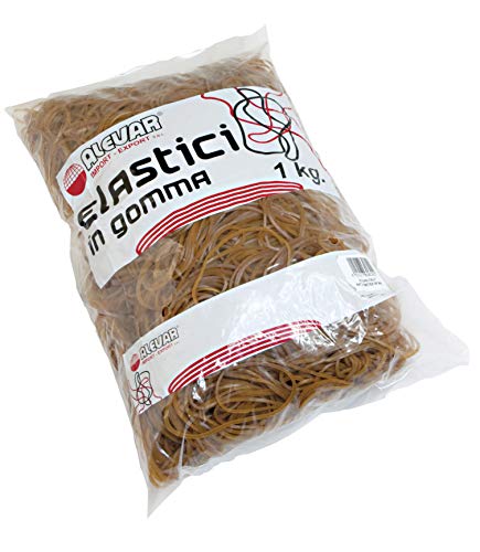 Alevar Elastici in Gomma Para 100%, Diametro 120 mm, Spessore 1,5 mm, Colore Naturale, Confezione in Busta da 1 kg
