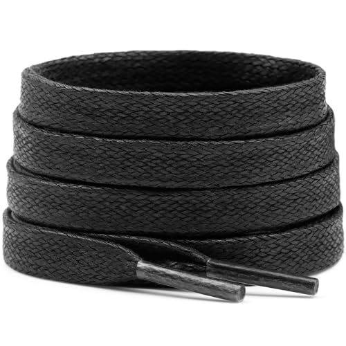 Flat Waxed Cotton Shoelaces for Sneakers & Boots
