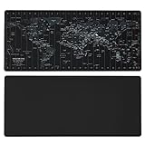 JIALONG Gaming Mouse Pad Large Classic Black & Black World Map (35.4×15.75×0.15in)