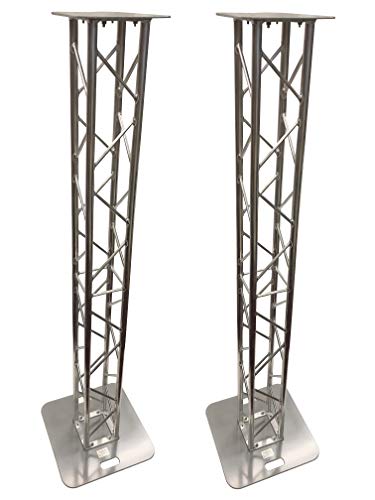2 DJ Lighting 6.56 ft (2 Meter) Bolted Aluminum 8"x8" Truss Light Weight Dual Totem System. 100% Aluminum Bolt Style Trussing! 25 LB. Total Weight!