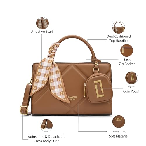 Image of Lavie Luxe Women's Quaro26 Horizontal Small Satchel Handbag | Satchel Bag for Work | Ladies Purse | Stylish Shoulder Bag | Gift For Women
