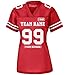 Custom Replica Football Jersey for Women Add Your Team Name and Number Personalized T-Shirt 2 Sided True Red