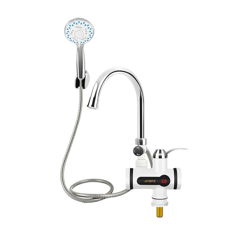 Rubinetto Acqua Elettrico Riscaldatore di acqua istantaneo Rubinetto Caldaia Rubinetto Riscaldamento Bagno Doccia con acqua calda Riscaldatore senza serbatoio Calore elettrico 220V Rubinetto Elettrico