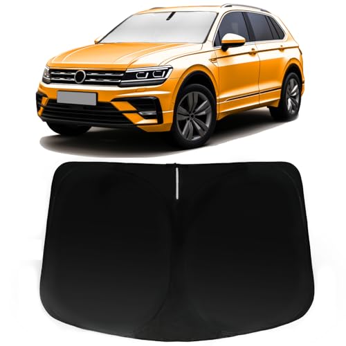 Image of Windshield Sun Shade for 2018-2026 VW Tiguan Volkswagen Tiguan | Front Window Sunshade with 240T Sun Visor Protector Foldable Heat Shield Blocks UV Rays Keep Cars Cooler, Car Accessories