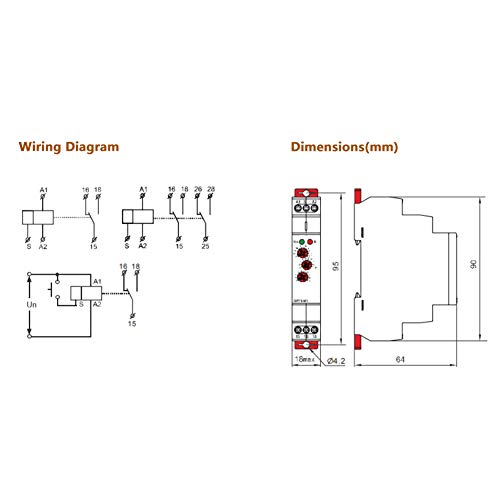 Fyearfly GRT8-M1 Time Delay Relay Timer Relay, On/Off Repeat Delay Time Relay 35mm Din Rail Install with Delay off Cycle Delay 10 Functions, AC 220V