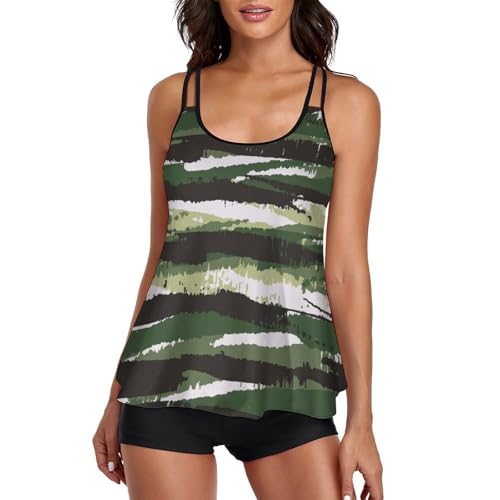 Maillot de bain tankini camouflage femme pour masquer les imperfections avec élégance