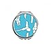 Human Bone Blue Illustrations Cartoon Hand Compact Mirror Round Portable Pocket Glass