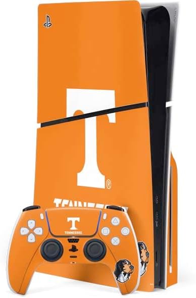 Skinit Decal Gaming Skin Compatible with PS5 Slim Disk Bundle - Officially Licensed University of Tennessee-Knoxville T Logo Vols on Gray Design