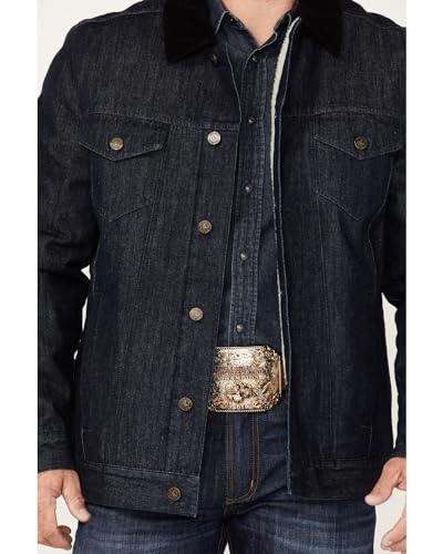 Cody James Men's Grand Teton Dark Wash Sherpa Cord Collar Denim Jacket - Cjfa22o15-Dkw3