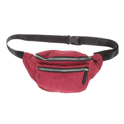 Healvian Bolsa De Cadena De Bolsas De Cofre Bolsa Cruzada Gimnasia Cintura Riñonera Multifunción Bolsas De Deporte De Las Mujeres Deportes Cangurera Riñonera para Adulto Rojo Terciopelo