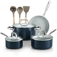 10-Piece Cook N Home Classic Nonstick Cookware Set (Blue)