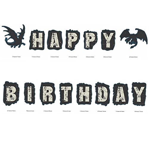 The Dapai PNDGBNUS2AMZ Dragon Themed Happy Birthday Banner Game Of Throne Birthday Banner Dragon Knight Birthday Party Decors thumb #1