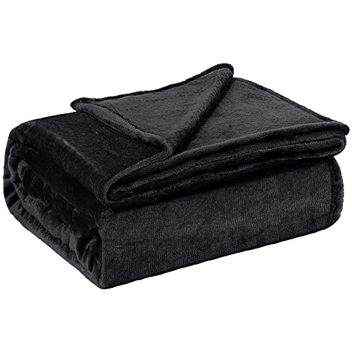 Aneco Flauschige Decke Fleece Wurfdecke Weiche und Warme Kuscheldecke Mikrofaserdecke für Sofa, Schlafzimmer, Schwarz, 150 x 200 cm Cover
