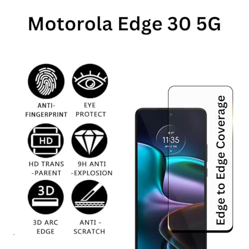 Image of Tempered Glass Screen Protector Compatible For MOTO EDGE 30 with Easy Self Installation Kit