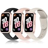 Z.DuDuZAZA Super Soft Bands Compatible for Huawei Band 8 9 10 Straps Replacement Perfectly for Huawei Band8/9/10 Wristband Change with Metal Connecting Adapters (black,starlight,pink)