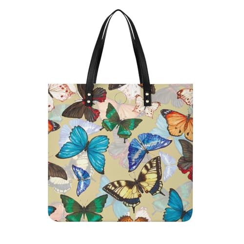 Sac à main shopper papillon grand format idéal pour voyage