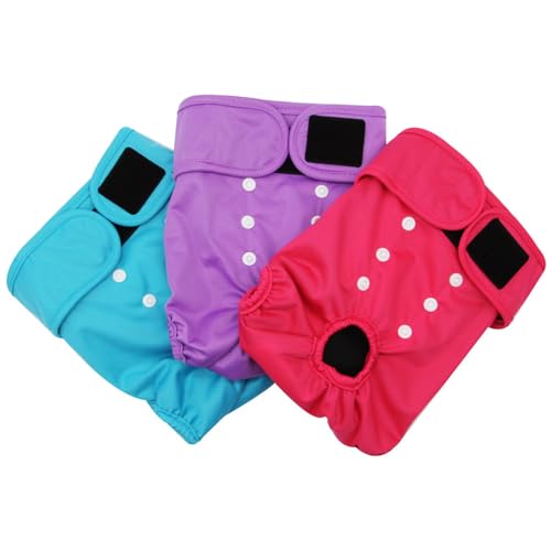 MZRAN 3 pañales superabsorbentes para perros hembras con cintura ajustable y tela lavable a máquina para mayor comodidad, pañales lavables para perros