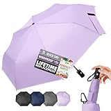 LILAC Compact Travel Windproof Umbrella, 43' Auto Open/close Folding Quick Dry Umbrellas for Rain, Lightweight Portable Small for Backpack Car, Thoughtful Gift for Women Men Kids, TSA Approved