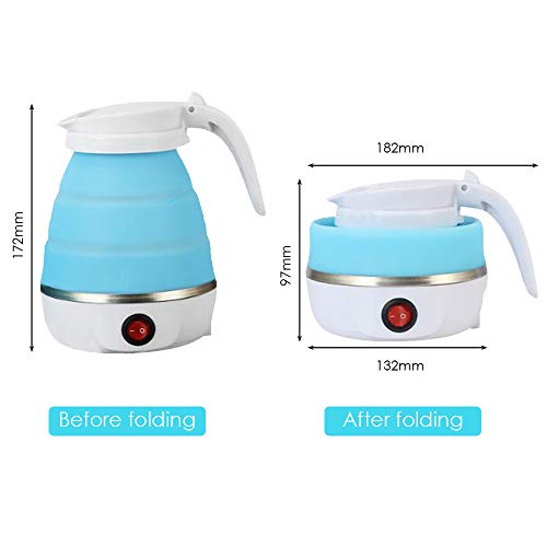 Hanbaili Chaleira elétrica dobrável, caldeirão de silicone de aço inoxidável de grau alimentício de