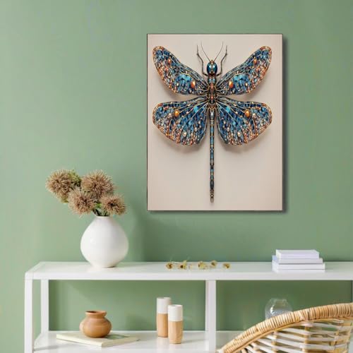 Cuadros de arte acuarela de libélula, decoración de pared moderna y vintage de 50x70cm