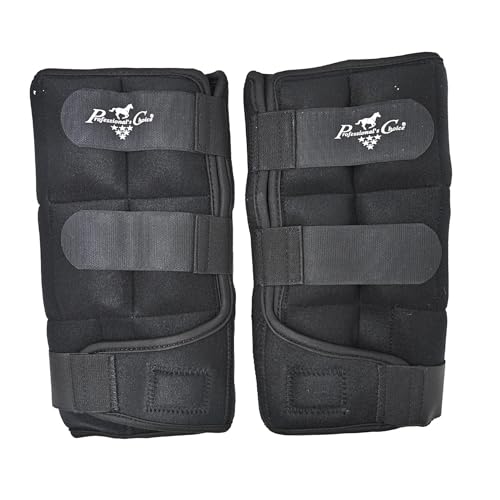 Professionals Choice Ice Boots - Equine Cold Therapy Leg Wraps with Gel Pockets Suspensory Strap and Mesh Carry Bag Pair 3x5 Pockets - Standard