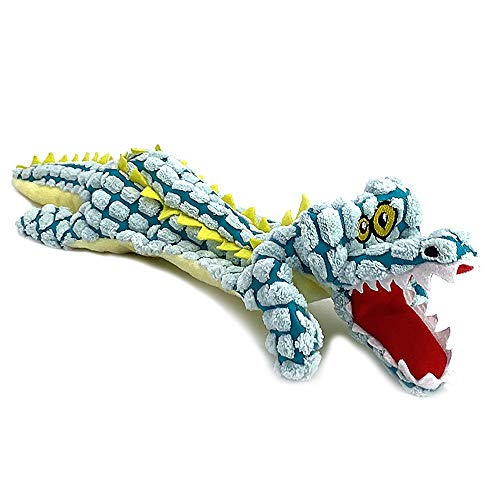 Dog Squeak Toys with Chew Guard Technology Interactive Plush and Durable Dog Toys for Puppy, Small, Medium, Large Breed (Crocodile)