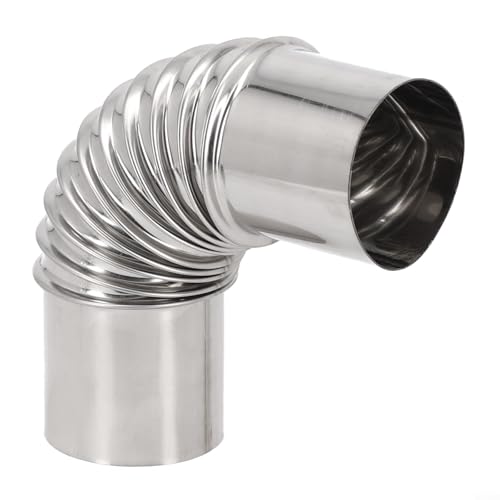 Tubo de chimenea de acero con tapa de lluvia adecuado para estufas, chimeneas de ventilación y barbacoa (50 mm)
