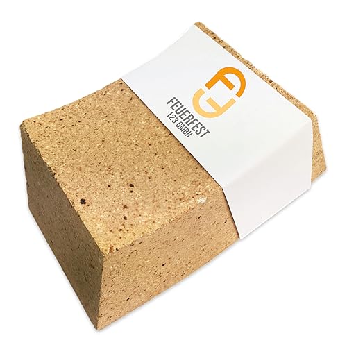 Feuerfest 123 - Schamottstein Radial Rund [186x155x123x100 mm] - Für Kaminöfen, Öfen & Grills - Backofenstein 1.400 °C hitzebeständig - Lebensmittelecht für Pizzaofen - Schamotte Speichersteine