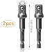 OIIKI 2 Pack 1/2 inch Square Socket Adapter Bit Set, Hex Impact Driver Power Bits, Extension Socket Adapter for Automotive DIY-1/4 Hex Shank