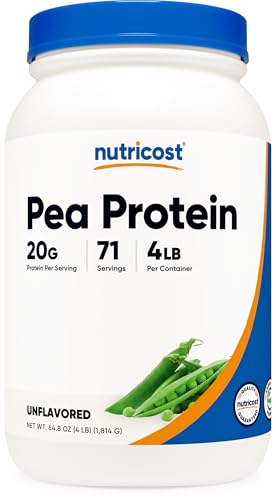 Nutricost Pea Protein Powder (4 LBS) Unflavored - 20g of Vegan Pea Protein Isolate GMO-Free Gluten-Free 71 Servings
