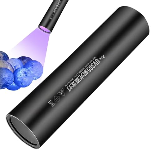 Xasbseulk Lampe de poche UV – Lumière UV 365 nm – Lampe UV rechargeable de type C – Lampe de poche UV LED avec filtre en graphite – Stylo testeur de facture de lumière UV portable multifonction pour