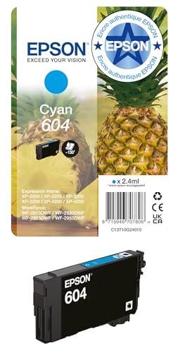 Epson Cartouche d’Encre Authentique Ananas 604 | C | 1x 2,4 ML | Fabriquée par la Marque