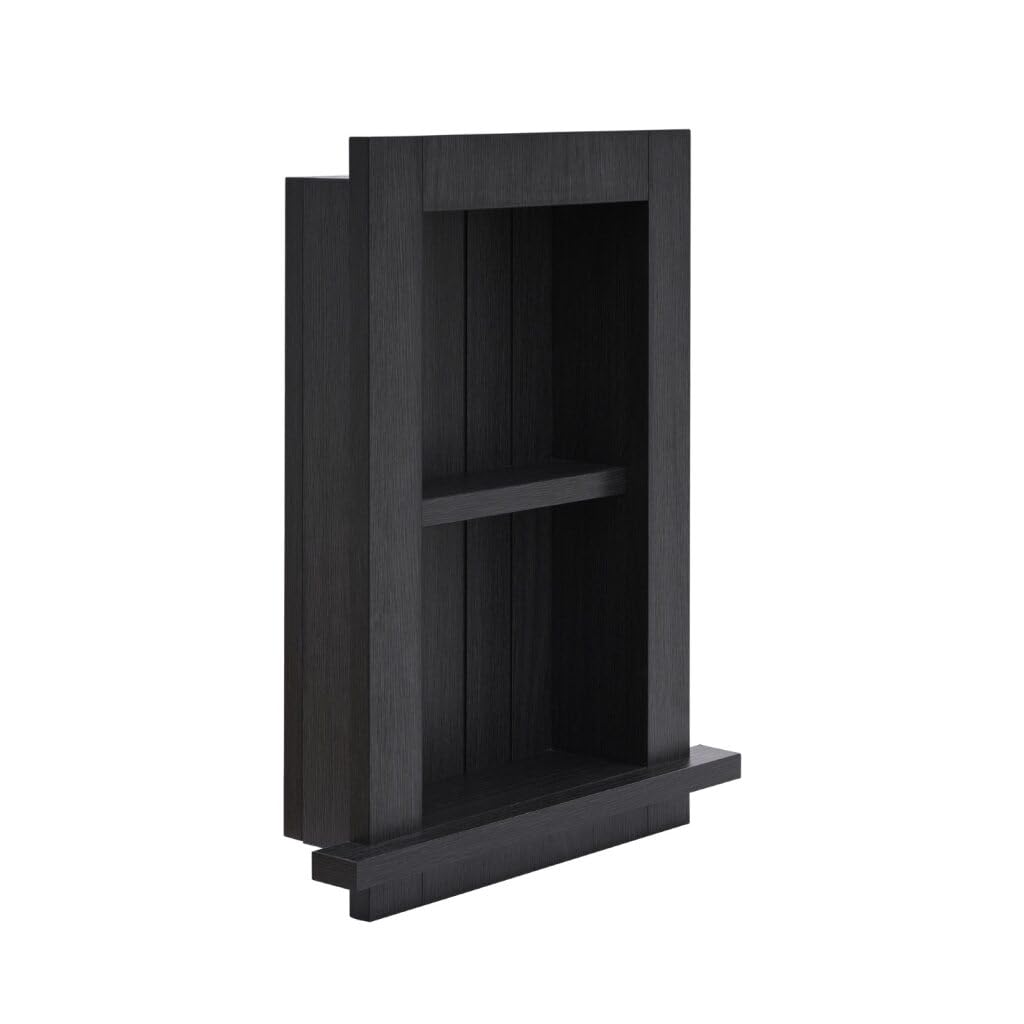 AdirHome Recessed Wall Niche, Fully Assembled Black Recessed Medicine Cabinet