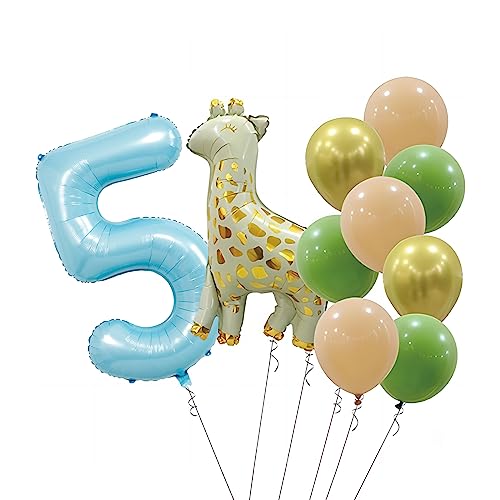 Image of 40 Inch light blue Number Balloons, Helium Mylar Foil Number Balloons for Birthdays, Number 5 Balloon for Party Decorations, Birthday Decorations, Wedding, Boy Baby Shower