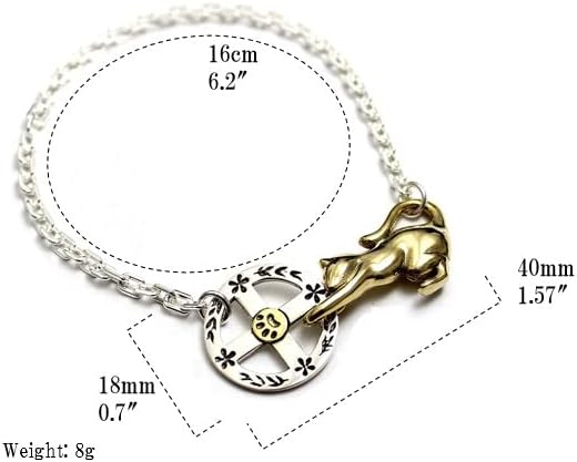 COSUMOSU Cute Cat Bracelet for Women – 925 Sterling Silver Chain Bracelet with Cat Charm, Everyday Jewelry Gift